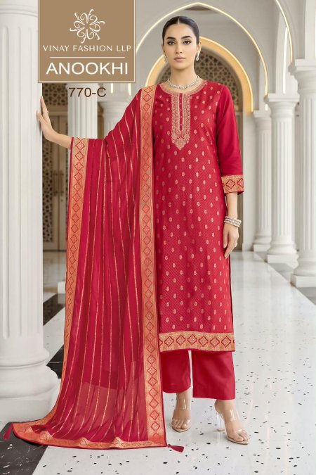 Anookhi By Vinay Kuleesh Viscose Chinya Silk Jacquard Salwar Kameez